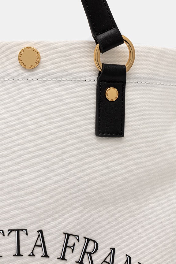 Elisabetta Franchi shopper torba za žene pamučna bež BS14A62E2