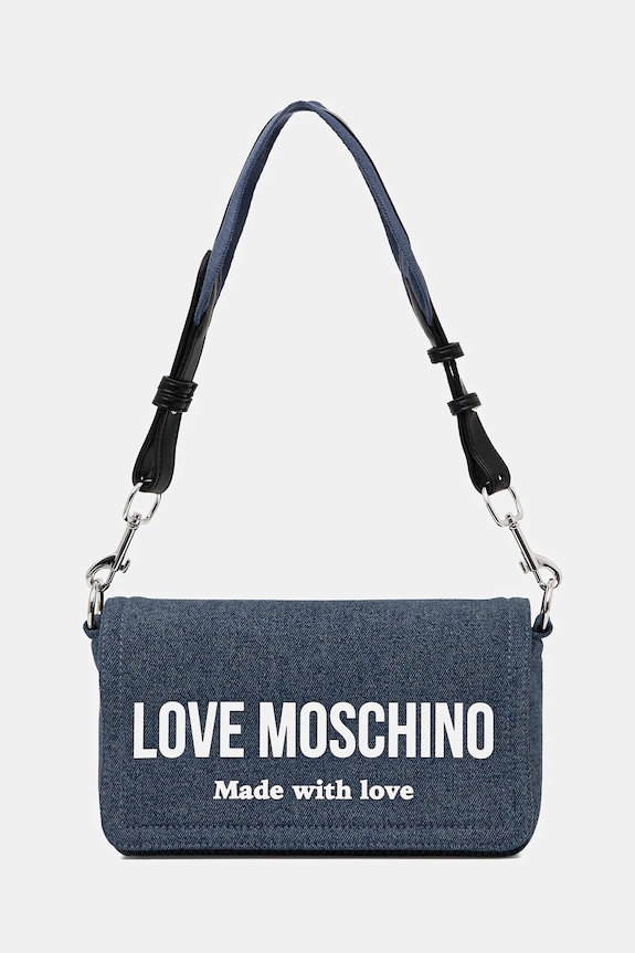 Love Moschino geantă de blugi nu incape in A4 bleumarin JC4057PP1OLG170A