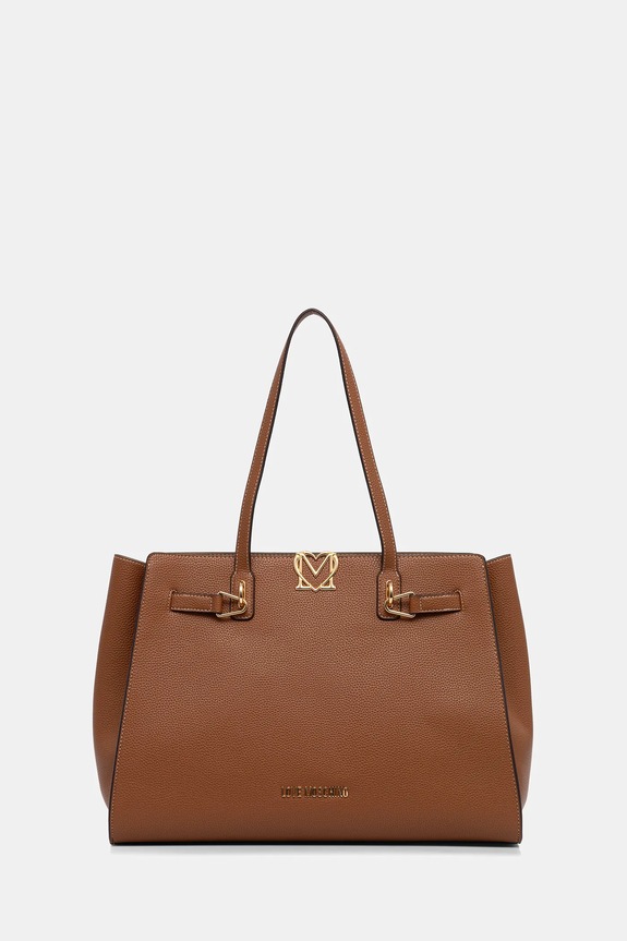 Love Moschino torebka mieści A4 brązowy JC4124PP1OLM0200