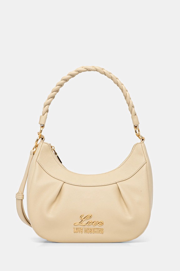 Love Moschino geantă de piele uni bej JC4161PP1OL1912A