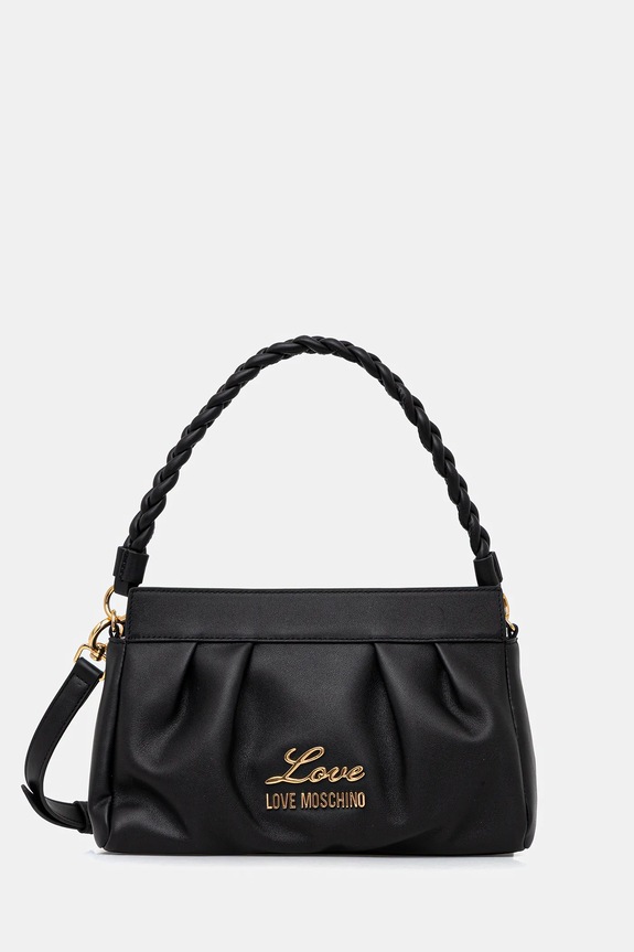 Love Moschino geantă nu incape in A4 negru JC4159PP1OL1900A