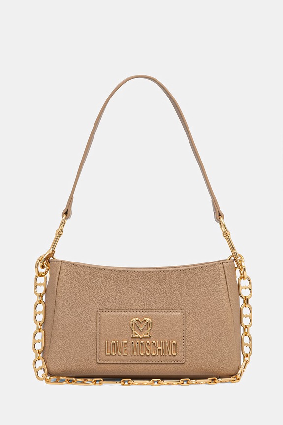 Τσάντα Love Moschino λείο δέρμα μπεζ JC4167PP1OL1210A