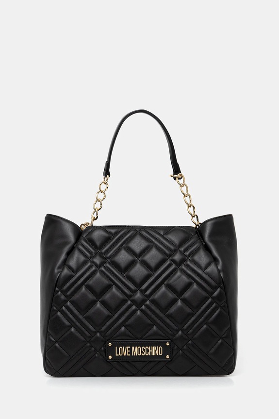 Kabelka Love Moschino nášivka čierna JC4004PP1OLA0000