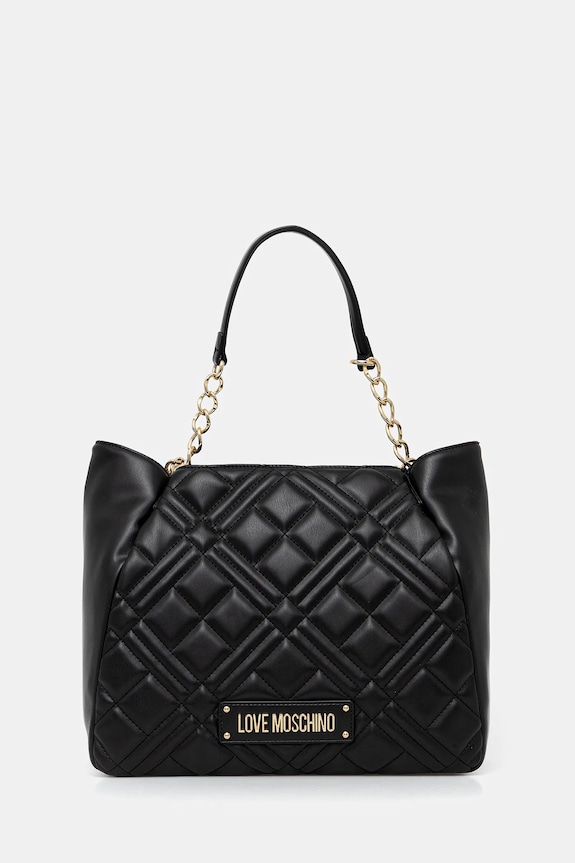 Kabelka Love Moschino nášivka čierna JC4004PP1OLA0000