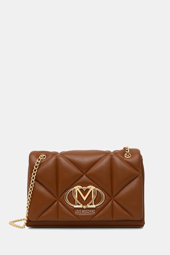 Love Moschino torebka aplikacja brązowy JC4041PP1OLC0200