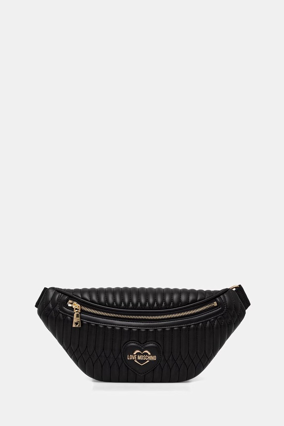 Сумка на пояс Love Moschino аппликация чёрный JC4035PP1OLJ0000