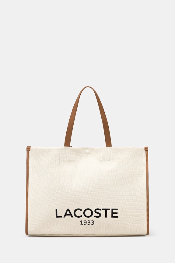 Lacoste tote taška dámská bavlněná béžová NU4342TD