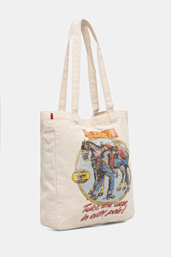 Памучна чанта Levi's EVERYDAY GRAPHIC 005FA.0005 бежов SS26