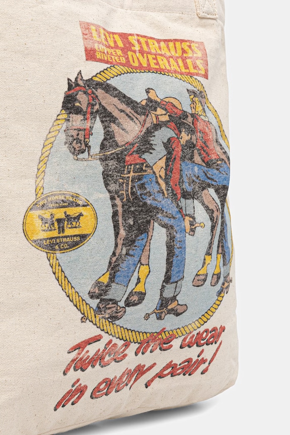 Памучна чанта Levi's EVERYDAY GRAPHIC бежов 005FA.0005