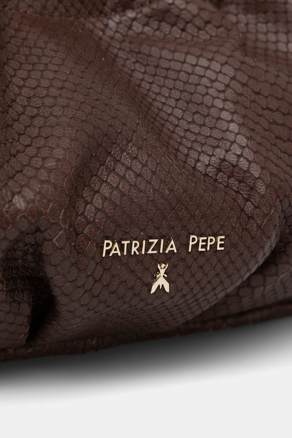 Patrizia Pepe torebka worek damska skórzana Bubble brązowy 2B0161.L032