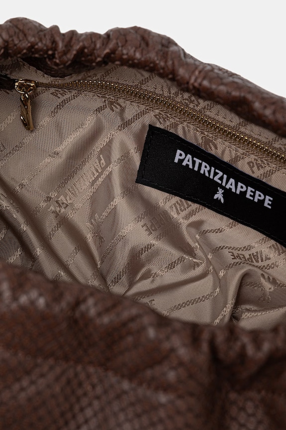 Patrizia Pepe torebka worek damska skórzana Bubble 2B0161.L032 brązowy