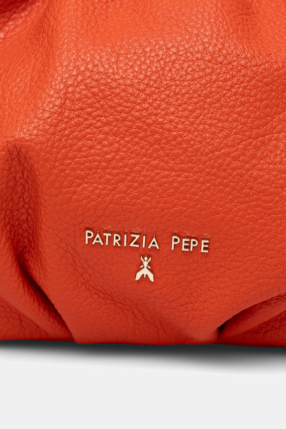 Patrizia Pepe vrećasta torba za žene kožna Bubble narančasta 2B0161.L133