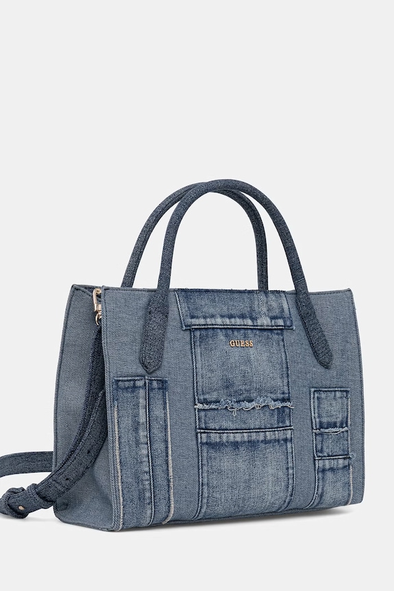 Guess geantă shopper pentru femei, din denim JODI HWDM97.69220 bleumarin SS26