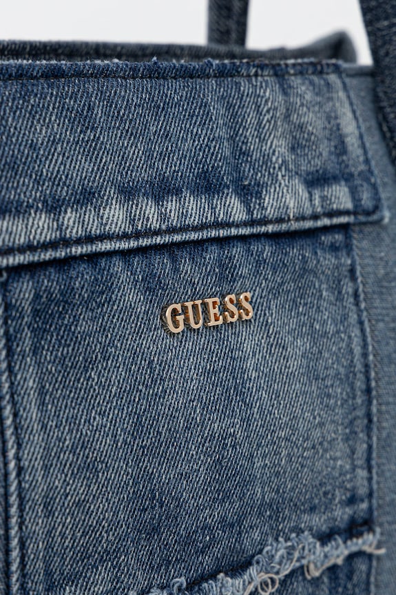 Guess geantă shopper pentru femei, din denim JODI bleumarin HWDM97.69220