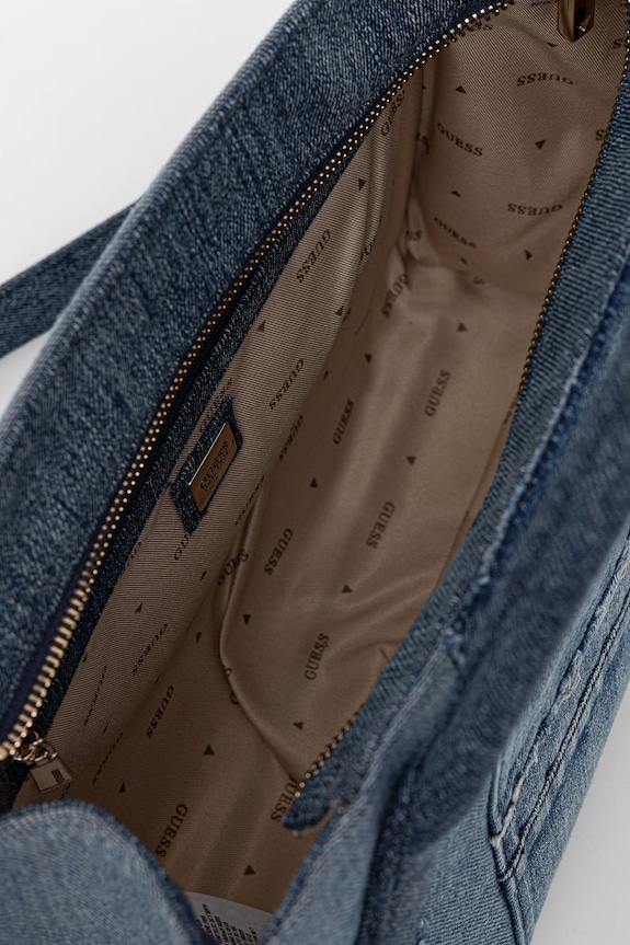 Guess geantă shopper pentru femei, din denim JODI HWDM97.69220 bleumarin