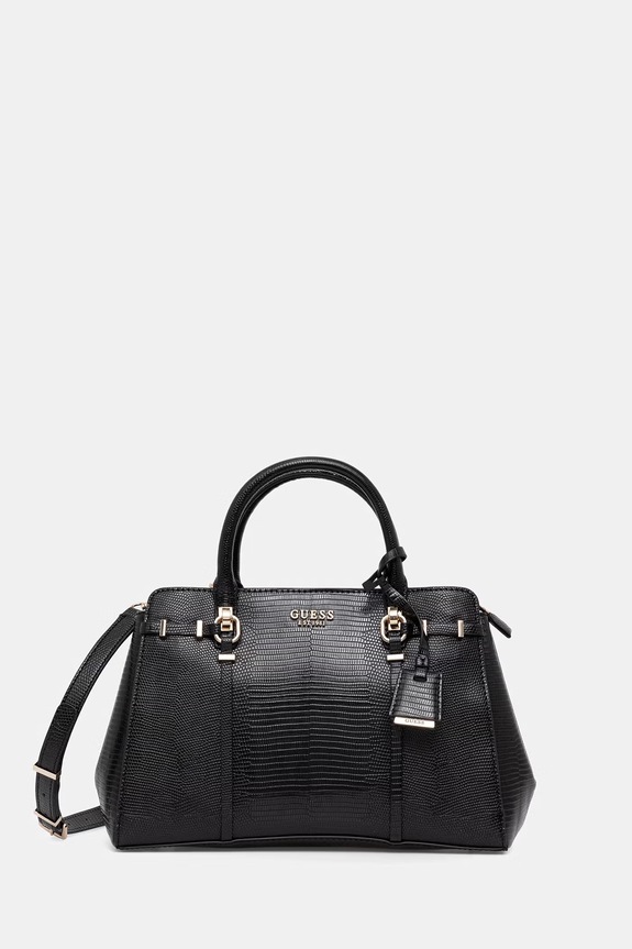 Guess geantă crossbody pentru femei, cu imitație de piele LEONA negru HWKG97.21060