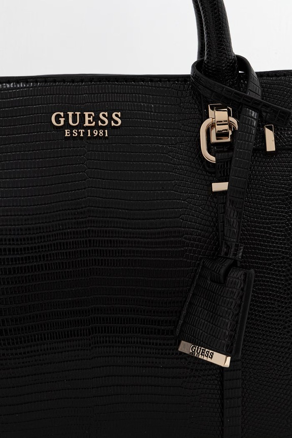 Guess geantă crossbody pentru femei, cu imitație de piele LEONA negru HWKG97.21060