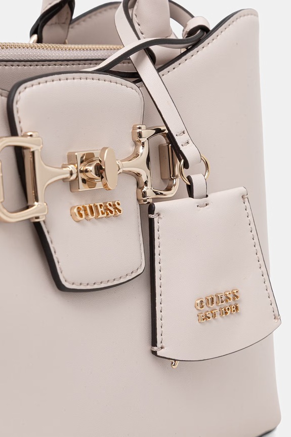 Guess τσάντα tote γυναικεία από απομίμηση δέρματος JANIE μπεζ HWVG99.10060