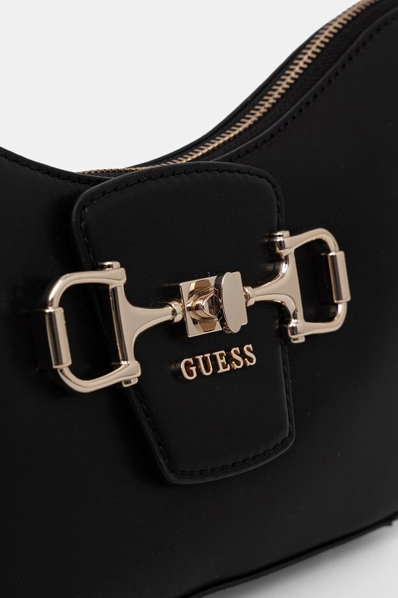 Guess baguette torbica za žene od imitacije kože JANIE crna HWVG99.10180