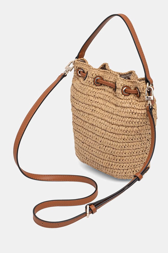 Akcesoria Guess torebka worek damska pleciona OFELIA HWWG99.23030 beżowy