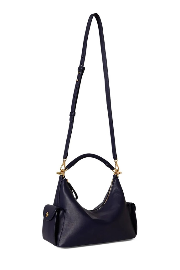 Akcesoria Lauren Ralph Lauren torebka damska skórzana 431P06064 granatowy