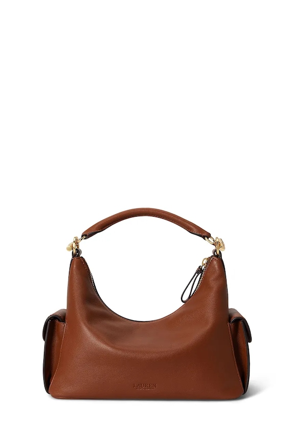 Akcesoria Lauren Ralph Lauren torebka damska skórzana 431P06064 brązowy