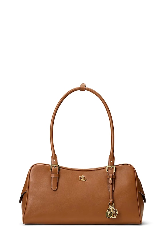 Lauren Ralph Lauren geantă de piele uni maro 431P06068