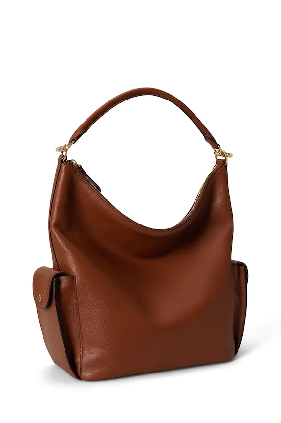 Kožená kabelka Lauren Ralph Lauren 431P10123 hnedá SS26
