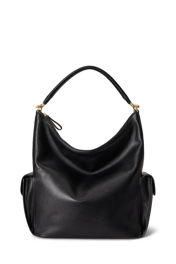 Kožená kabelka Lauren Ralph Lauren usňová koža čierna 431P10123