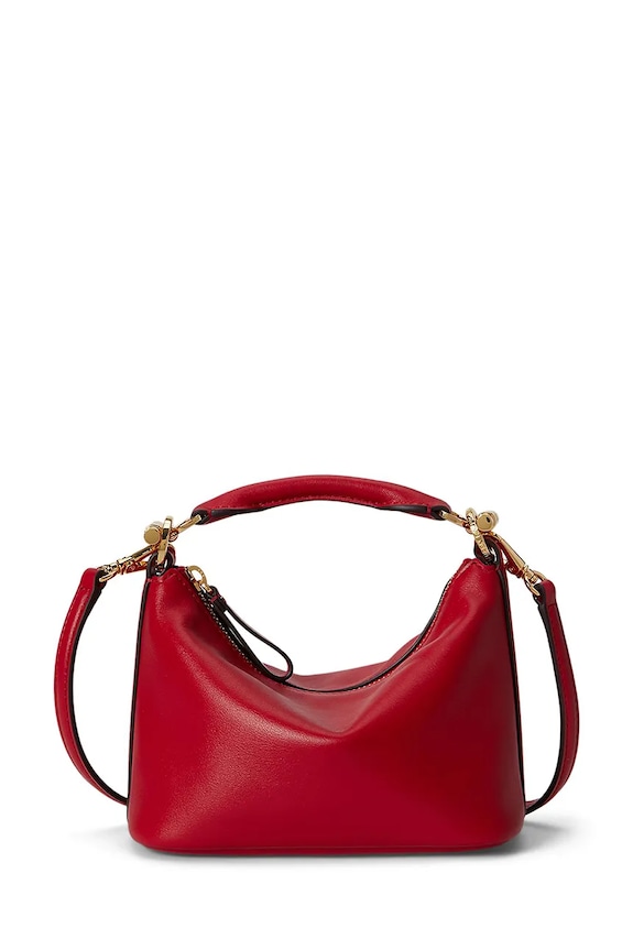 Kožená kabelka Lauren Ralph Lauren usňová koža červená 431P10531