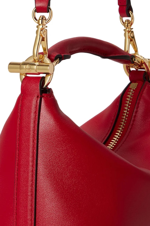 Kožená kabelka Lauren Ralph Lauren 431P10531 červená
