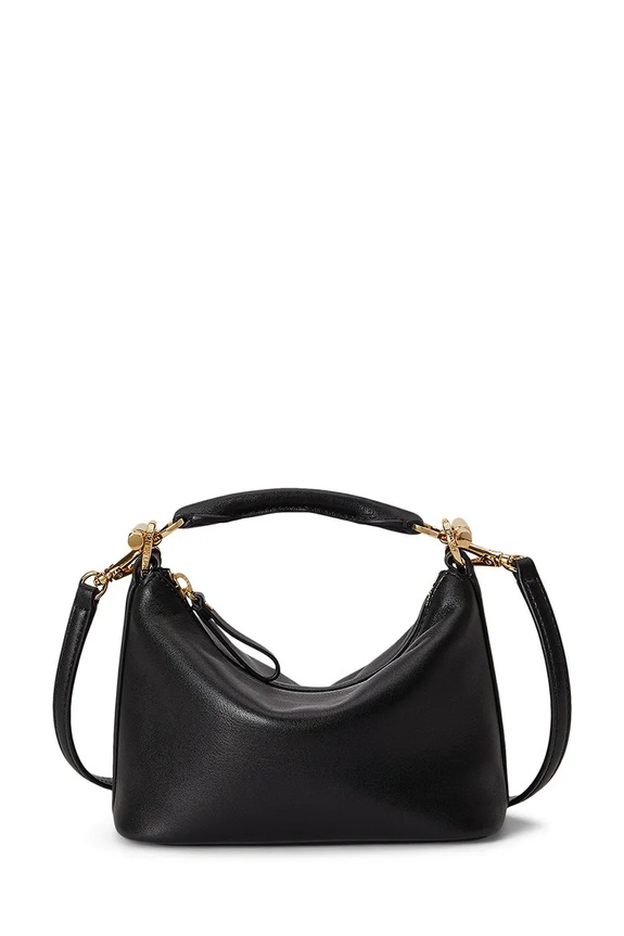 Lauren Ralph Lauren geantă de piele uni negru 431P10531