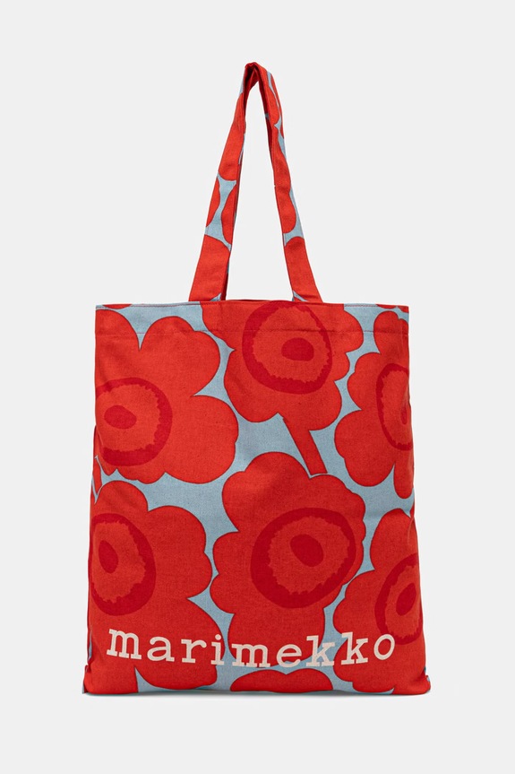 Marimekko borsa tote da donna in cotone rosso 095321