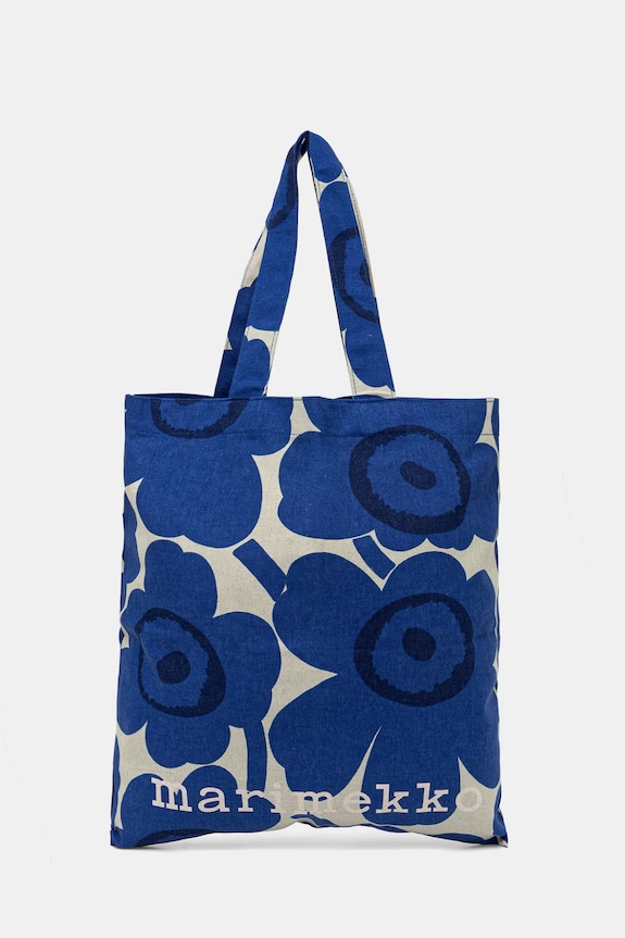 Marimekko tote bag de damă din bumbac bleumarin 095321