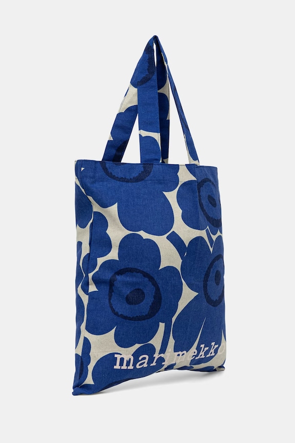 Marimekko tote bag de damă din bumbac 095321 bleumarin SS26
