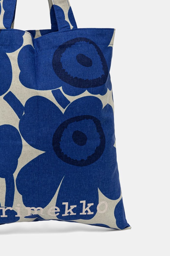 Accesorii Marimekko tote bag pentru femei, din bumbac 095321 bleumarin