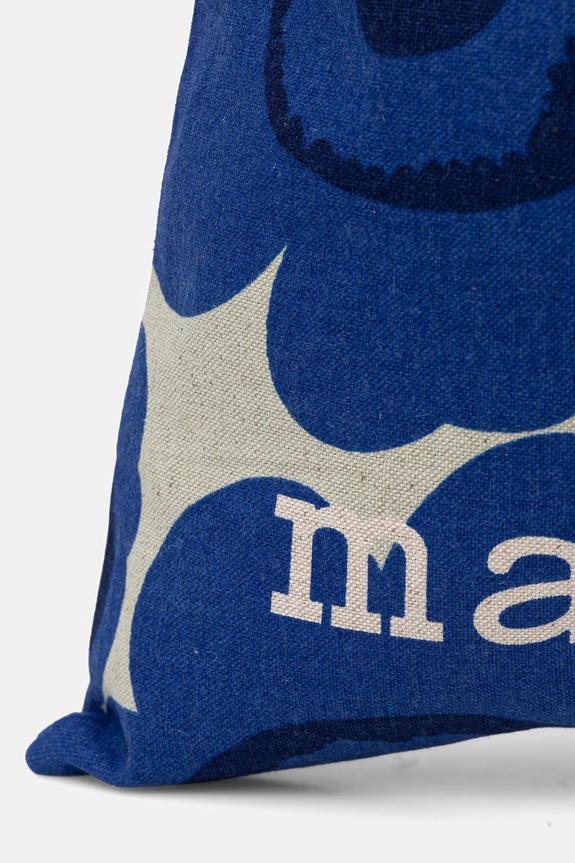 Marimekko tote bag de damă din bumbac bleumarin 095321