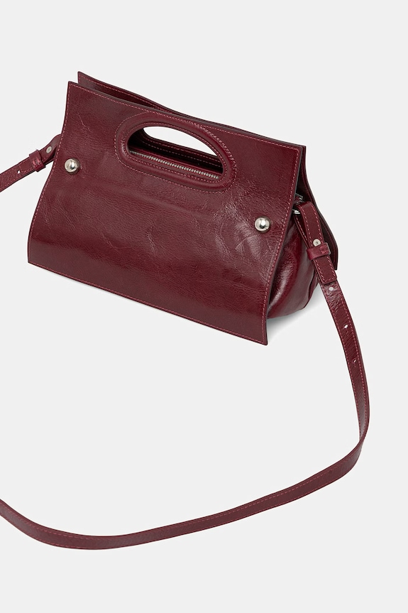 Accesorii MAX&Co. poșetă de piele MCABOOKBAG 2616511036200 burgundia