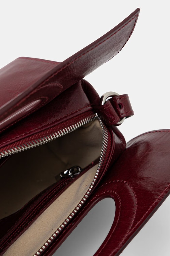 MAX&Co. poșetă de piele MCABOOKBAG 2616511036200 burgundia