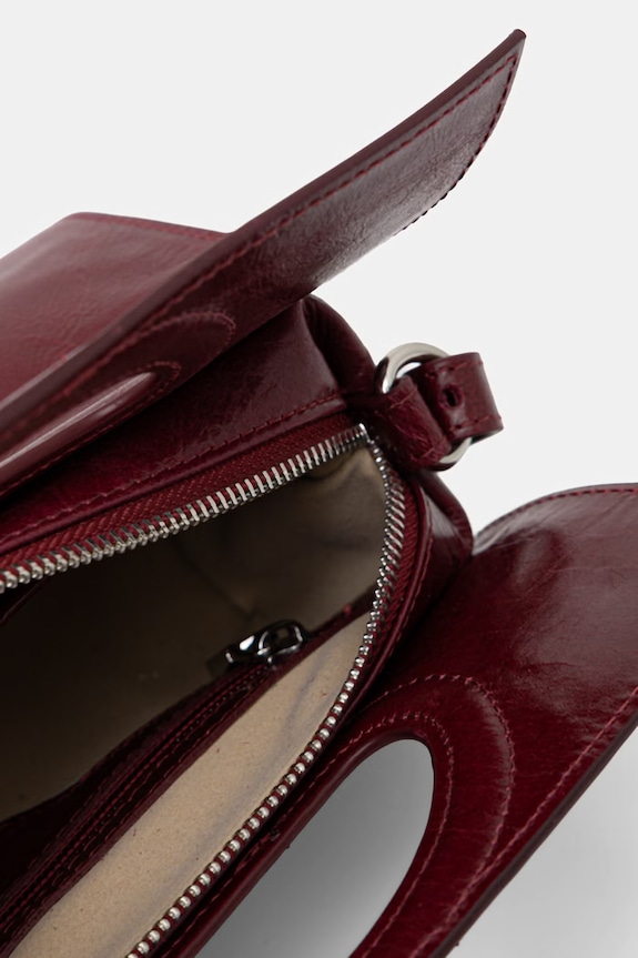 MAX&Co. poșetă de piele MCABOOKBAG 2616511036200 burgundia