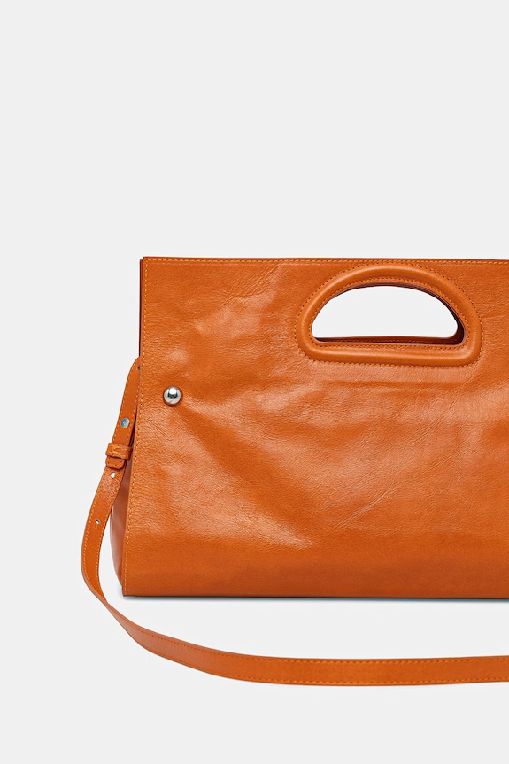Accesorii Max&Co. geantă crossbody pentru femei, din piele MCABIGBOOKBAG 2616511027200 portocaliu