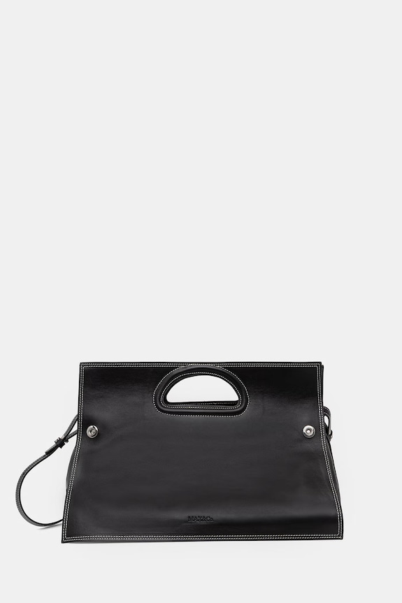 Kožená kabelka MAX&Co. MCLBIGBOOKBAG3 usňová koža čierna 2618511032200