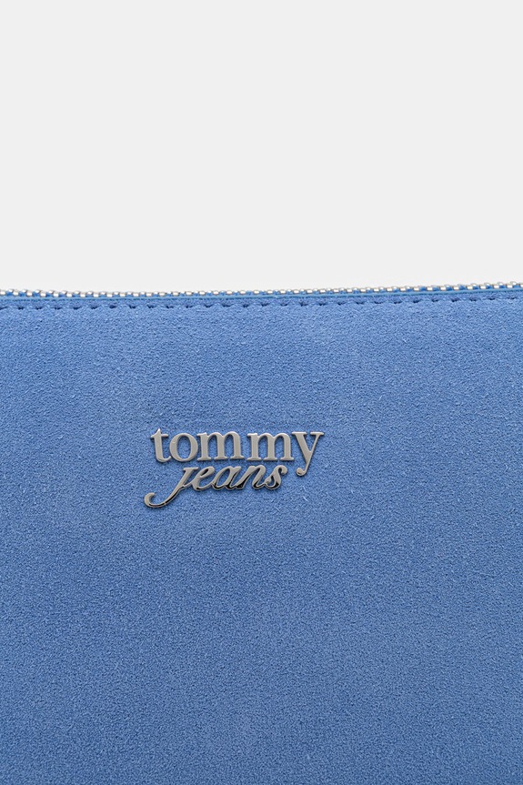 Tommy Jeans Μικρή τσάντα γυναικεία από απομίμιση σουέτ μπλε AW0AW18454