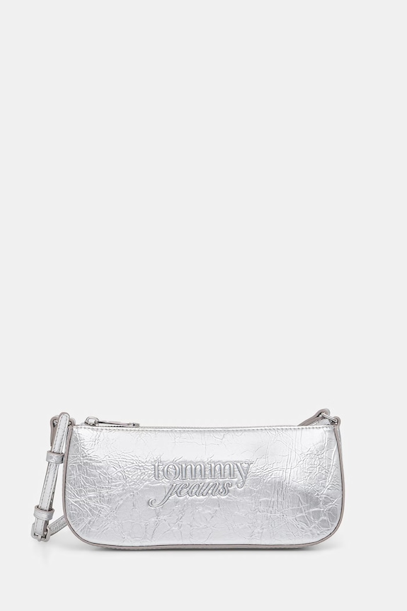 Tommy Jeans borsa da donna in similpelle argento AW0AW18457
