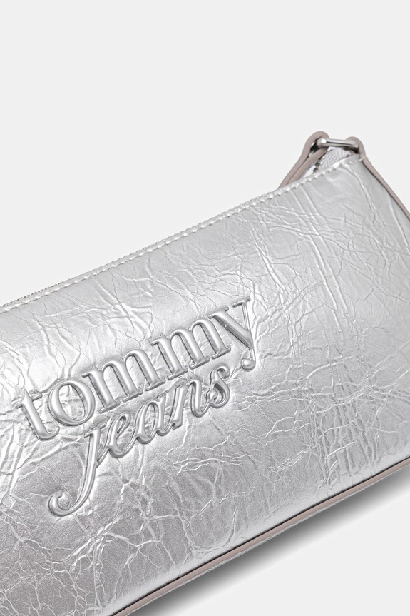 Tommy Jeans borsa da donna in similpelle argento AW0AW18457