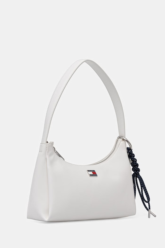 Tommy Jeans geantă pentru femei, cu imitație de piele AW0AW18458 alb SS26