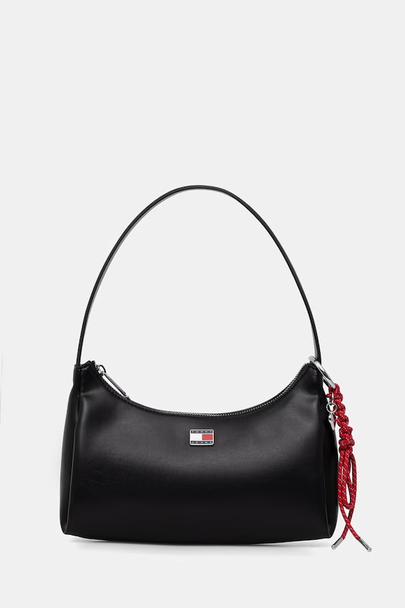 Tommy Jeans geantă pentru femei, cu imitație de piele negru AW0AW18458