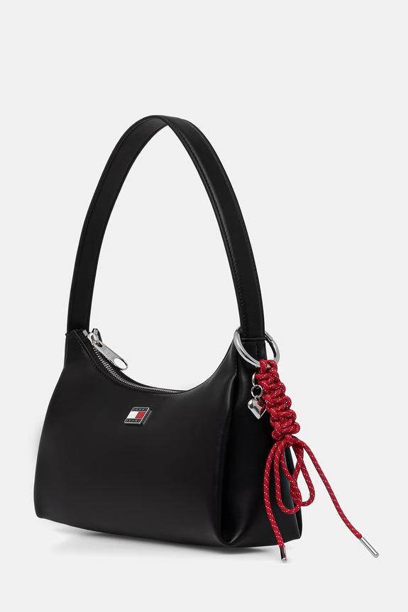 Tommy Jeans geantă pentru femei, cu imitație de piele AW0AW18458 negru SS26