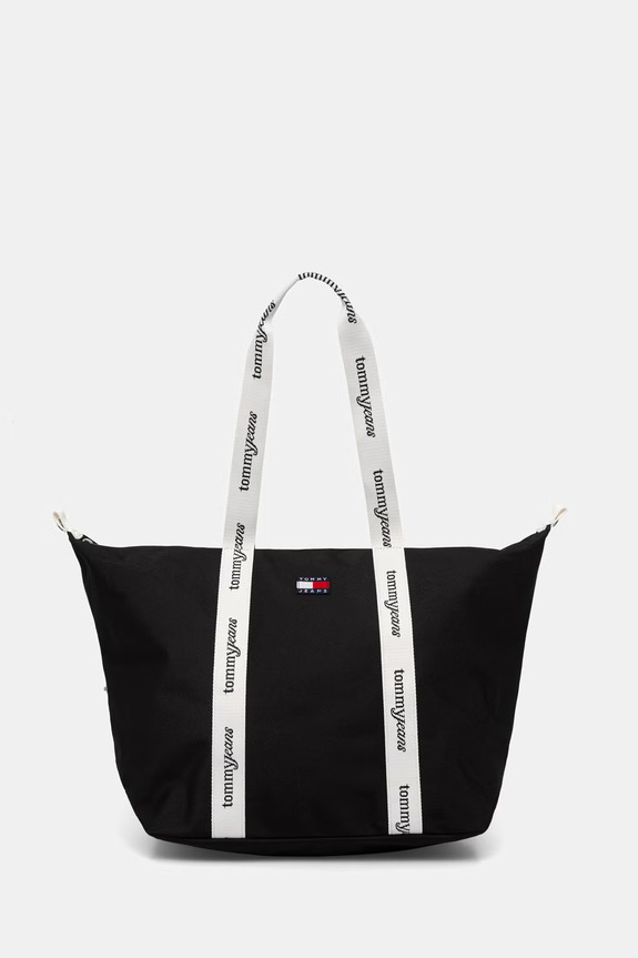 Tommy Jeans τσάντα tote γυναικεία μαύρο AW0AW18461
