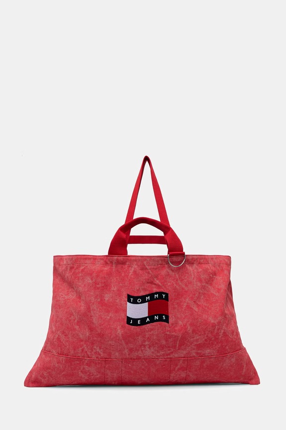 Tommy Jeans tote bag pentru femei rosu AW0AW18466